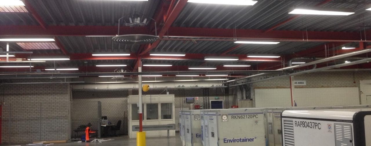Vervanging verlichting warehouse Envirotainer